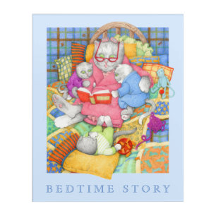 BEDTIME STORY 16x20 Acrylic Wall Art - Blue