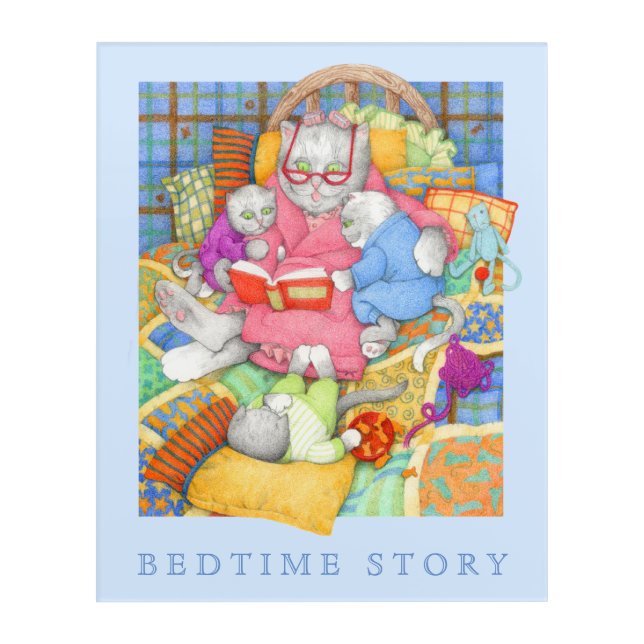 BEDTIME STORY 16x20 Acrylic Wall Art - Blue (Front)