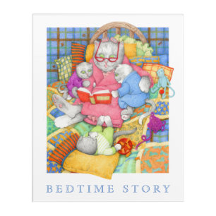 BEDTIME STORY 16x20 Acrylic Wall Art - White