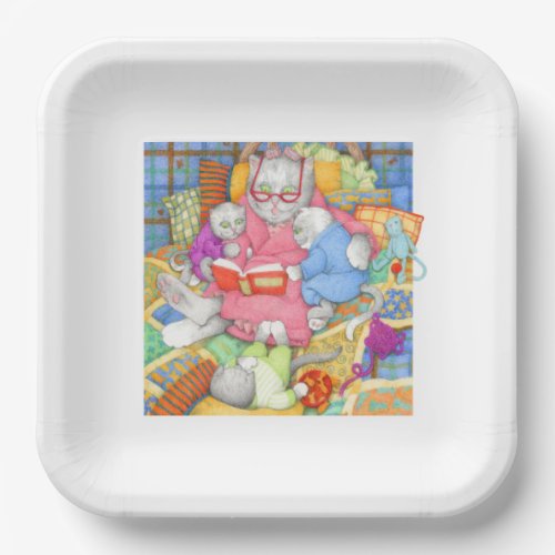 BEDTIME STORY 9 Square Paper Plates