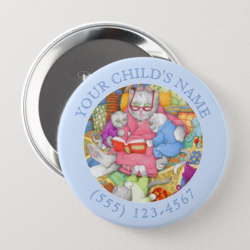 BEDTIME STORY Child ID Button _ Blue