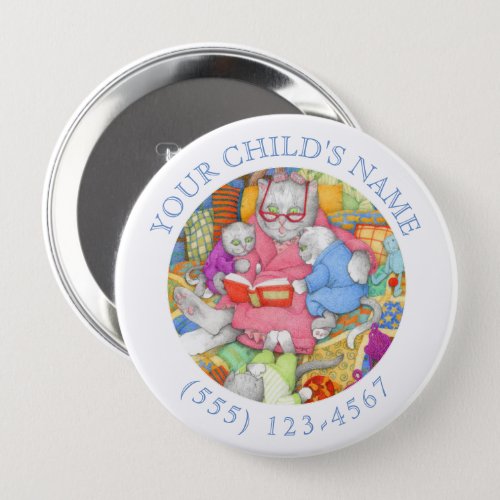 BEDTIME STORY Child ID Button _ White