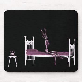 Bedtime X-ray Skeleton Pink Mouse Pad by VoXeeD at Zazzle