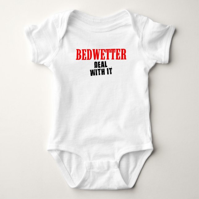 Bedwetter T-shirt Baby Bodysuit (Front)