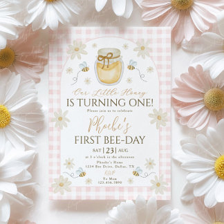 Bee 1st Birthday Invitation
