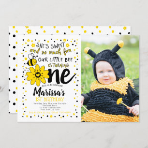 Bee 1st Birthday Invitation