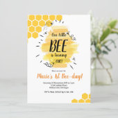 Bee 1st Birthday Party Invitation (Standing Front)