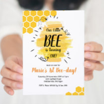 Bee 1st Birthday Party Invitation