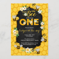 Bee 1st Birthday Party Invitation - Bee Birthday