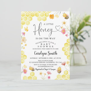 Bee A Little Honey Baby Shower Invitation Girl