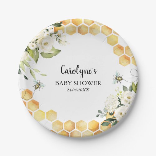 Bee A Little Honey Baby Shower Paper Plates