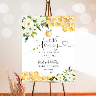 Bee A Little Honey Baby Shower Welcome Sign