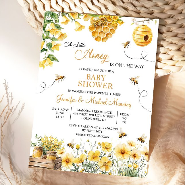 Bee A Little Honey is on the Way Baby Shower Invitation (Creator Uploaded)