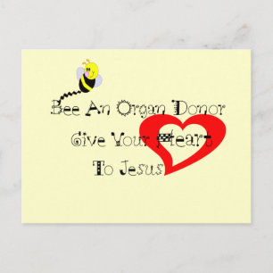 Bee A Organ Donor Postcard