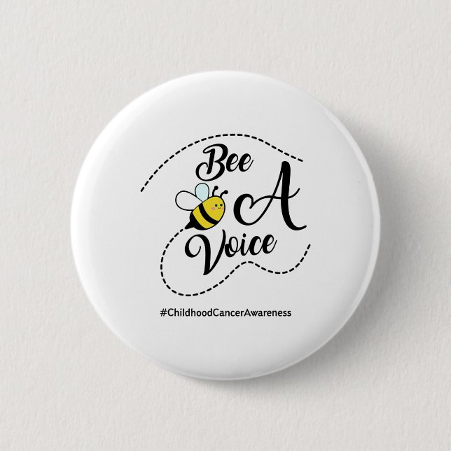 Bee A Voice Childhood Cancer Awareness  Button (Front)