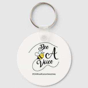 Bee A Voice Childhood Cancer Awareness Keychain