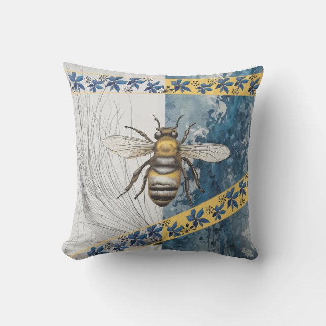 Bee aesthetic throw pillow (Front)
