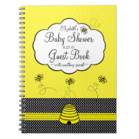 Bee and Bee Hive Baby Shower Guest Book- Notebook