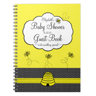 Bee and Bee Hive Baby Shower Guest Book- Notebook