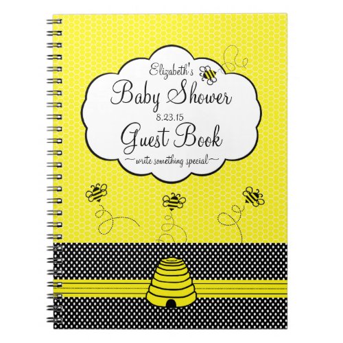 Bee and Bee Hive Baby Shower Guest Book_ Notebook