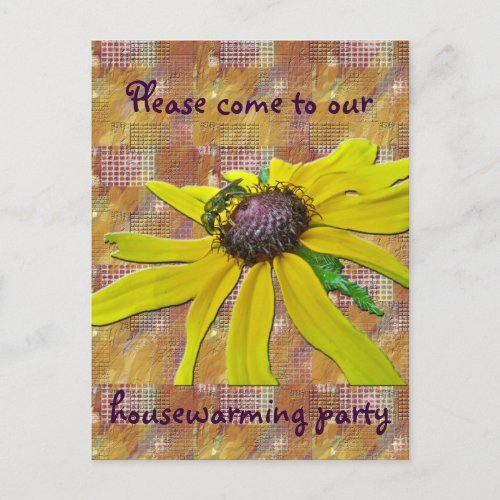 Bee and Black Eyed Susan Housewarming Party Invitation Postcard