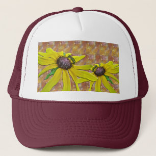 Bee and Black Eyed Susan Welcome Neighbor Trucker Hat