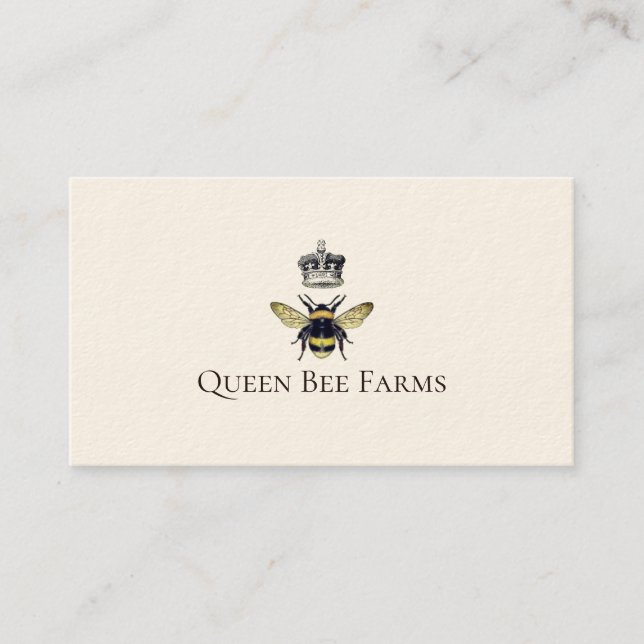 Bee And Crown Beekeeping Farm Apiary Bee Products Business Card (Front)