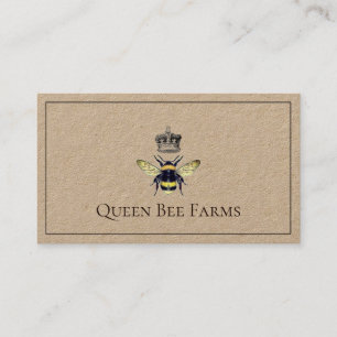 Bee And Crown Crown Or Apiary Kraft Business Card