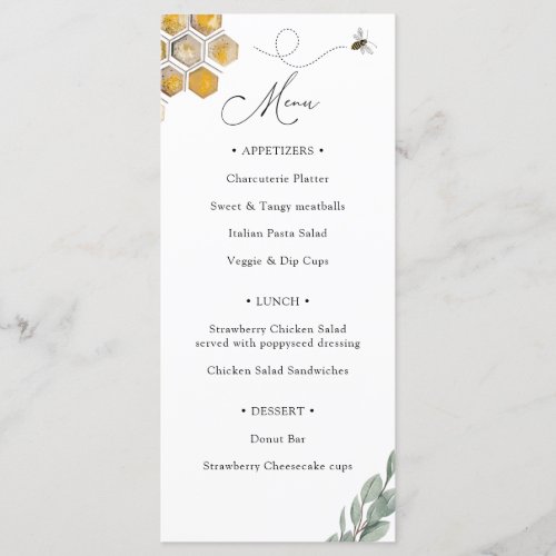 Bee and Eucalyptus Menu