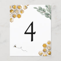Bee and Eucalyptus Shower Table Number