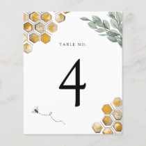 Bee and Eucalyptus Shower Table Number