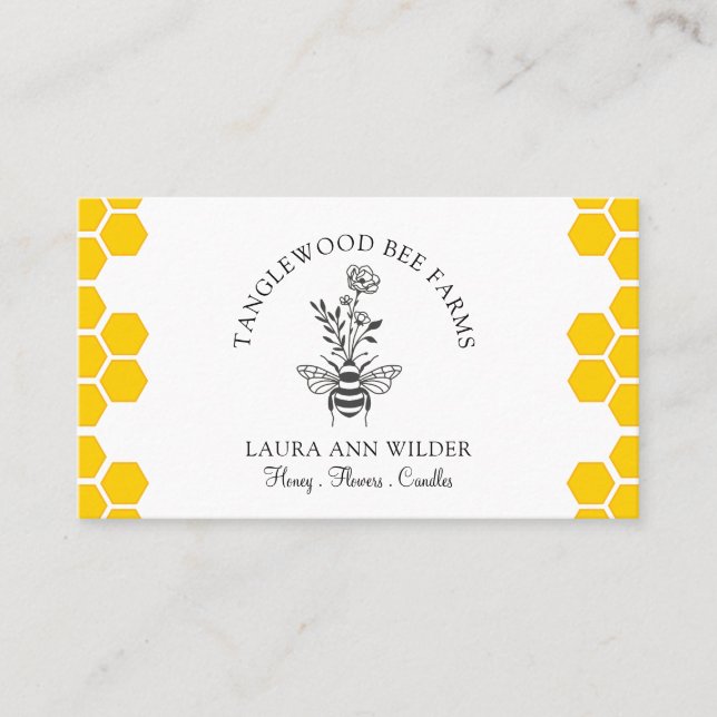 Bee And Floral Honey Products  Business Card (Front)