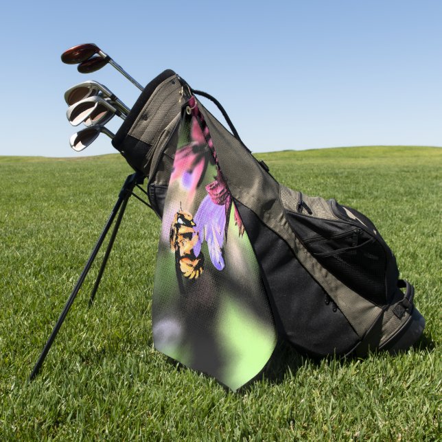 Bee and Flower gtcnm Golf Towel (Green)