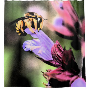 Bee and Flower sccna Shower Curtain