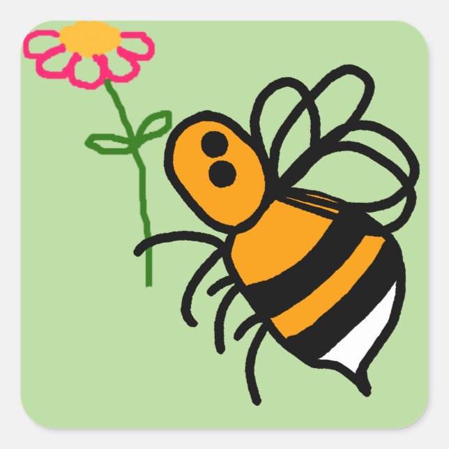 Bee And Flower Stickers 20 per sheet (Front)