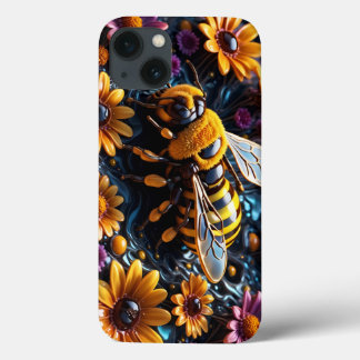 bee and flowers iPhone 13 case