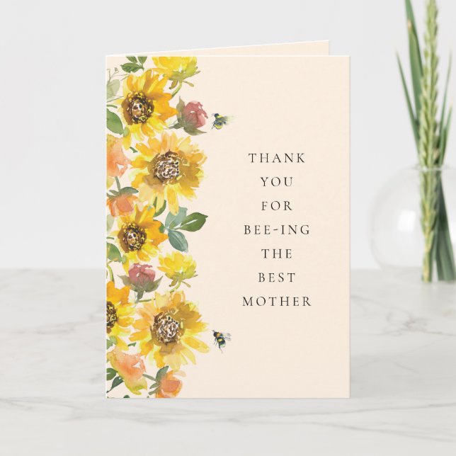 Bee and Flowers Mother’s Day Holiday Card (Front)
