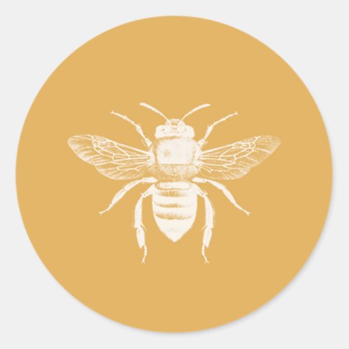 Bee and Golden Honeycomb Pattern Classic Round Sticker