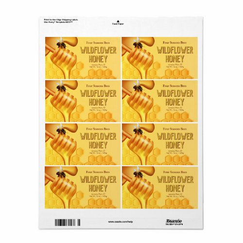 Bee and Honey Dipper Yellow Gold Product Labels