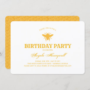 Bee and Honeycomb Birthday Party 2 Invitation