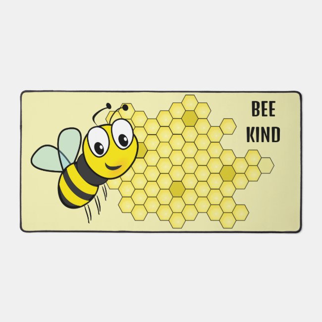 Bee and Honeycomb Design Desk Mat