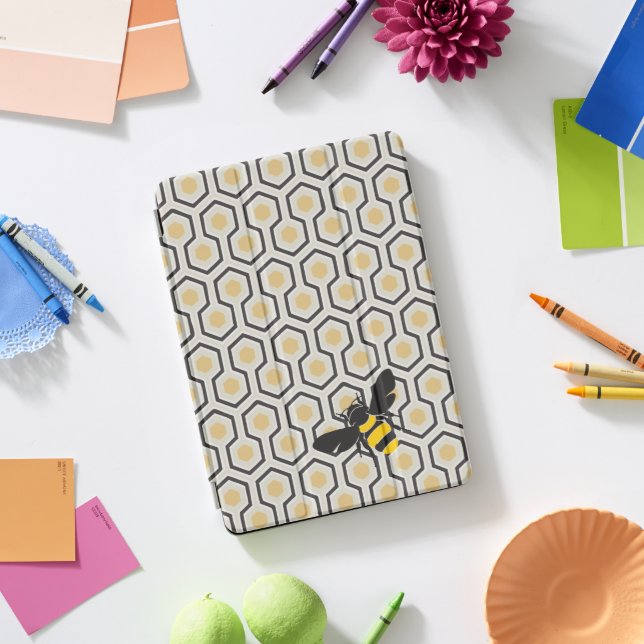 Bee and Honeycomb Pattern iPad Pro Cover (Desk)