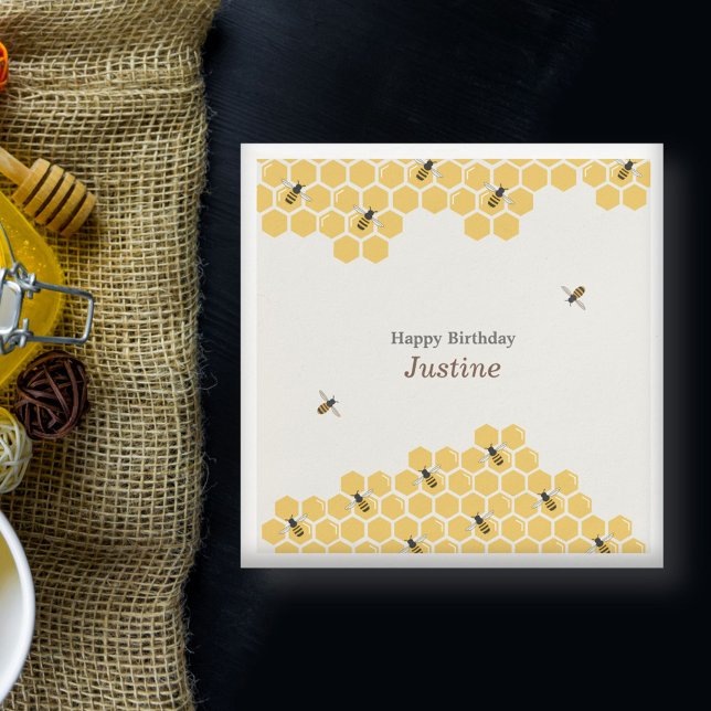 Bee and Honeycomb Pattern Napkins (Bee and Honeycomb Napkins)