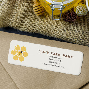 Bee and Honeycomb Return Address Label