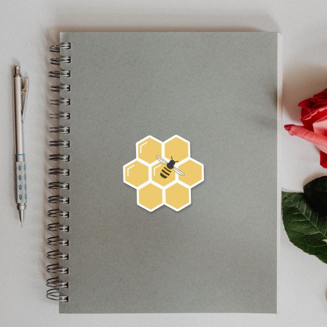 Bee and Honeycomb Sticker (Bee and Honeycomb Sticker)