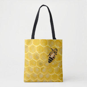 bee and honeycomb tote bag