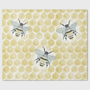 Bee and Honeycomb Wrapping Paper