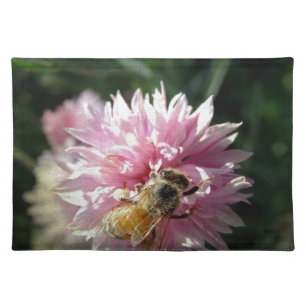 Bee and Pink Flower Cloth Placemat