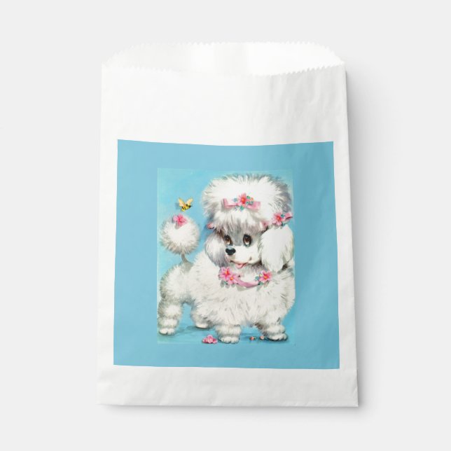 bee and poodle puppy favor bag (Front)