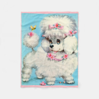 bee and poodle puppy fleece blanket